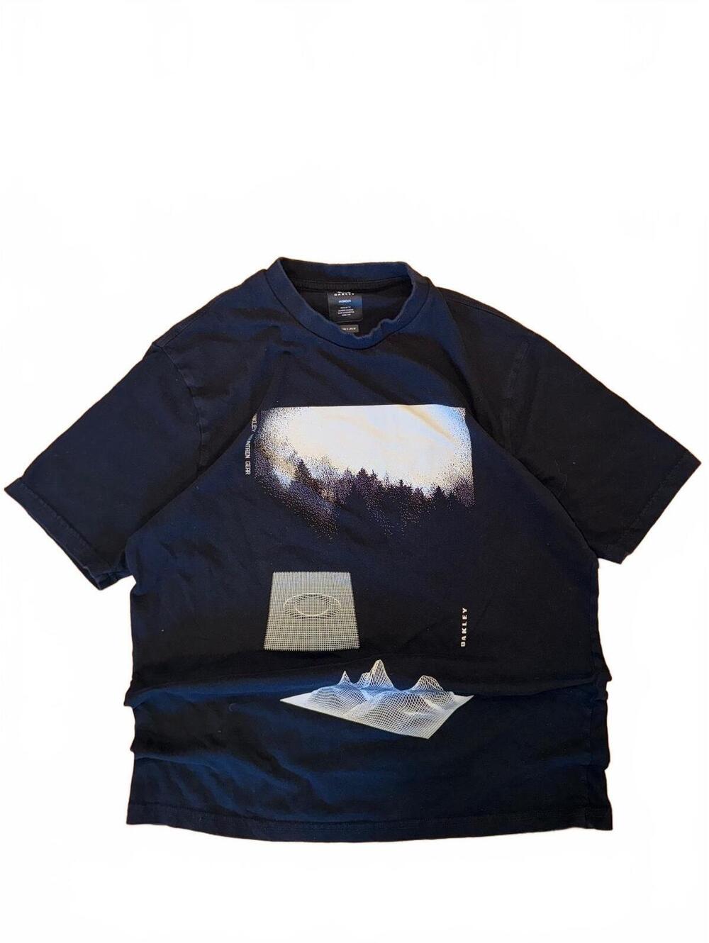Oakley Hydrolix Mountain Gear T-Shirt  Black Graphic Size S